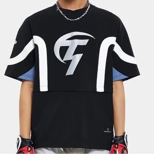 Unisex Letter Racing T-Shirt Graphic Print Raglan Tees